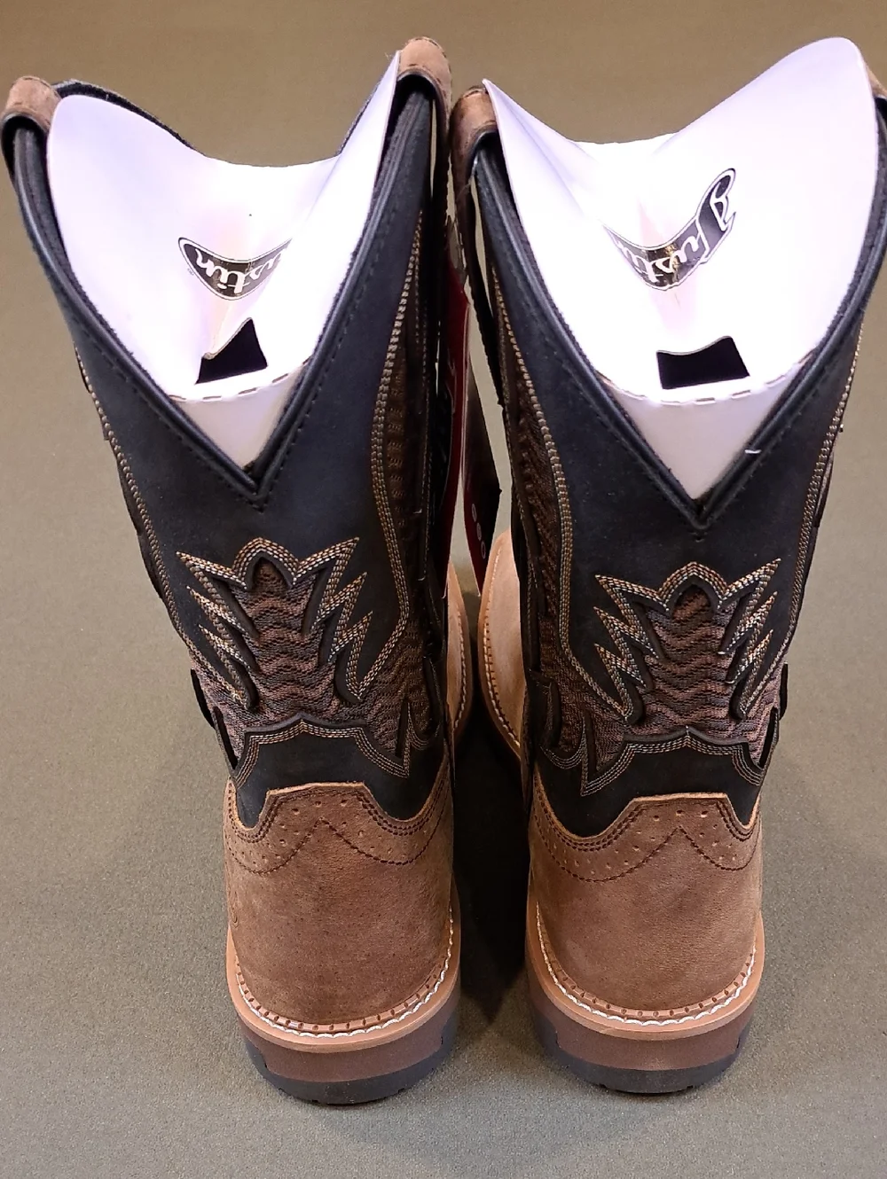 Justin Bolt Pecan Water Buffalo Boot - Color: Pecan - Size: Men 12